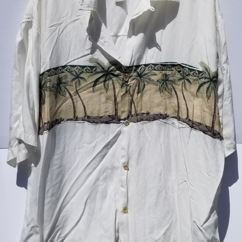 Bamboo Cay L Hawaiian Rayon Button Shirt